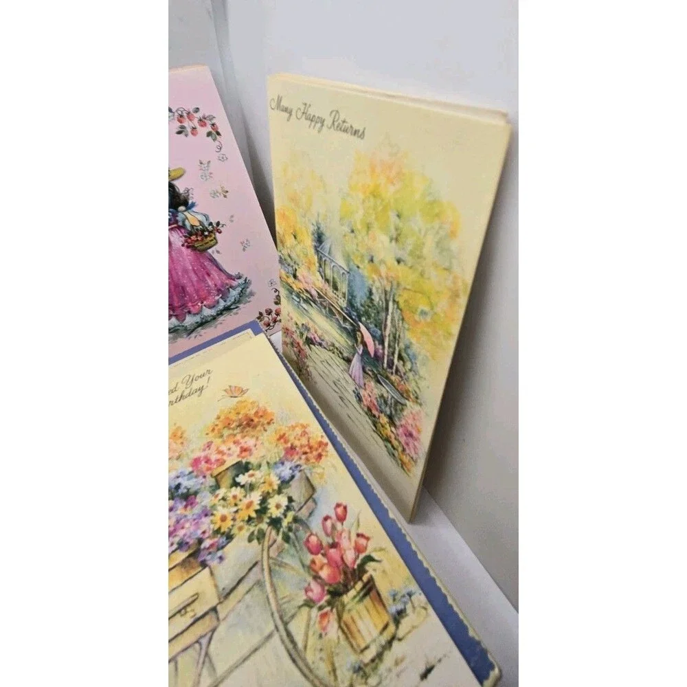 35 Vintage Birthday Cards with Envelopes Made in USA Unused